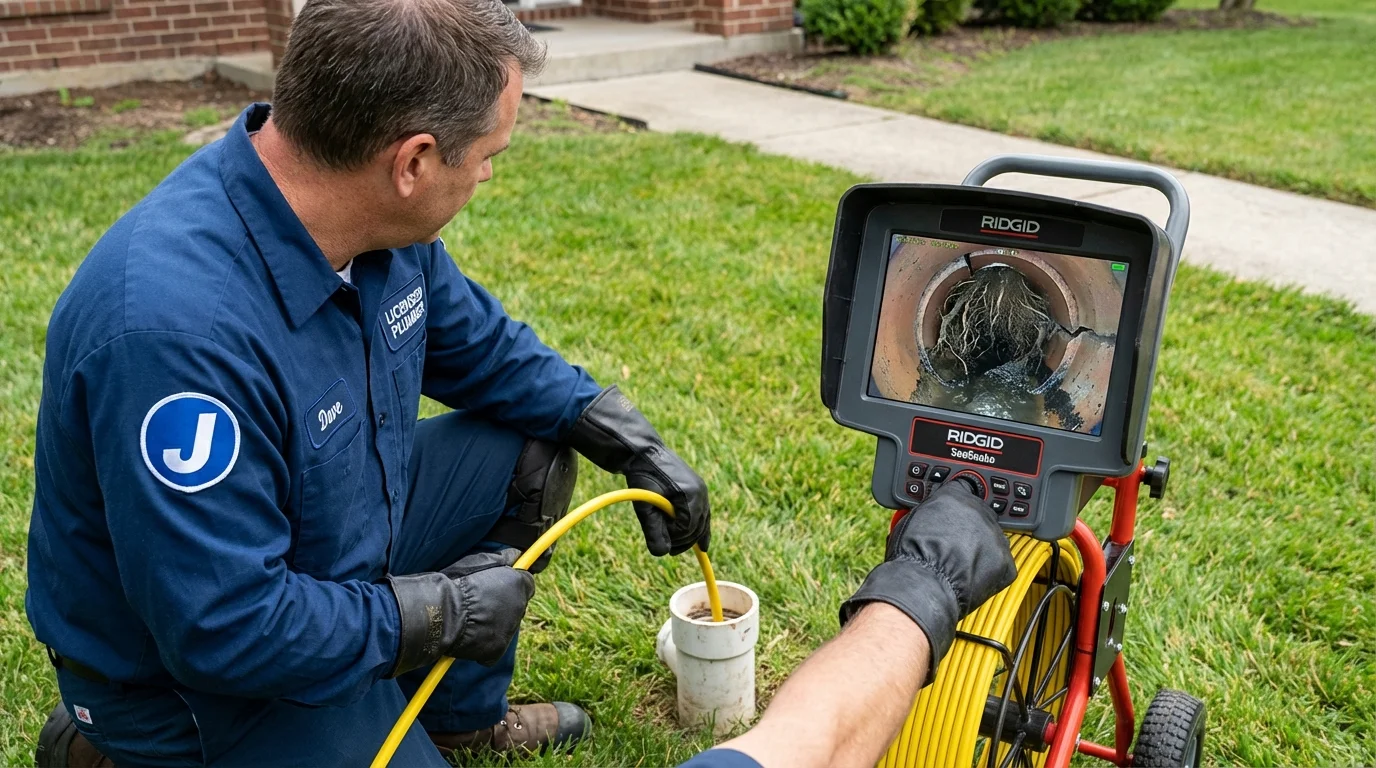 Sewer camera inspection being performed by Johns Plumbing LLC in Leonardo